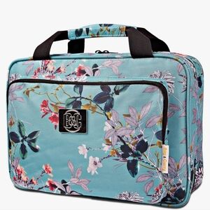 B & C Floral Blue Travel Bags Multiple Pockets NWT